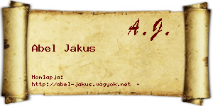 Abel Jakus névjegykártya